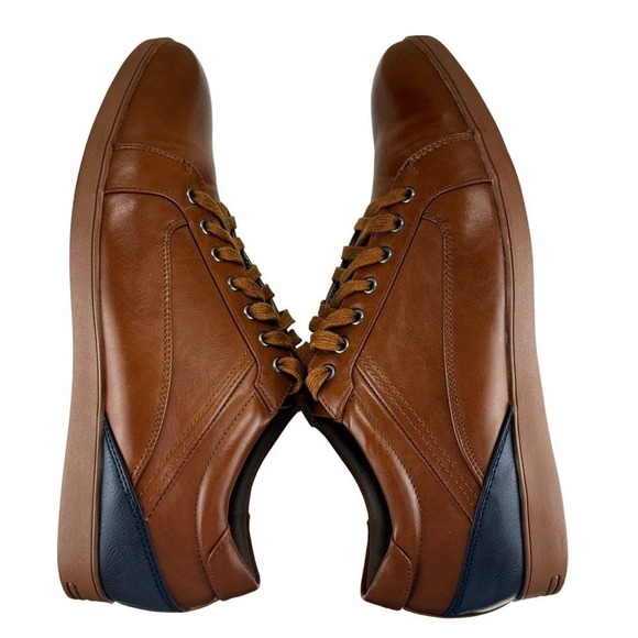 Tayno Shoes Mens 11 Berny Coffee Lace Up Low Top Brown Classic Casual Dress - Picture 7 of 14